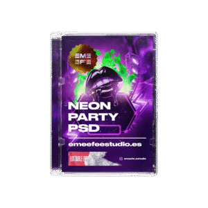 Neon Party Flyer PSD – Instagram Feed & Story Editable
